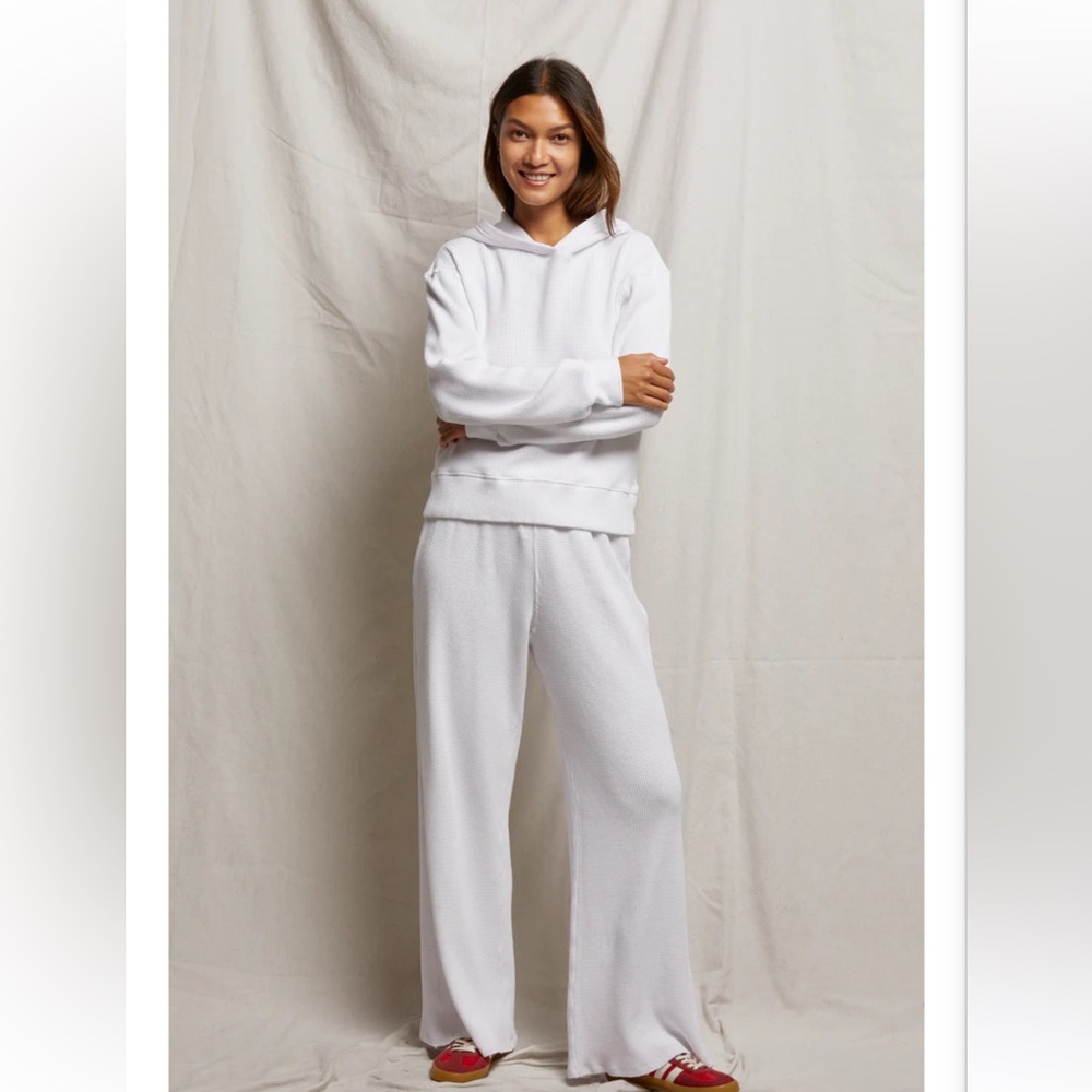 Perfectwhitetee Shane Full Length Waffle Pant Size Small White Lounge